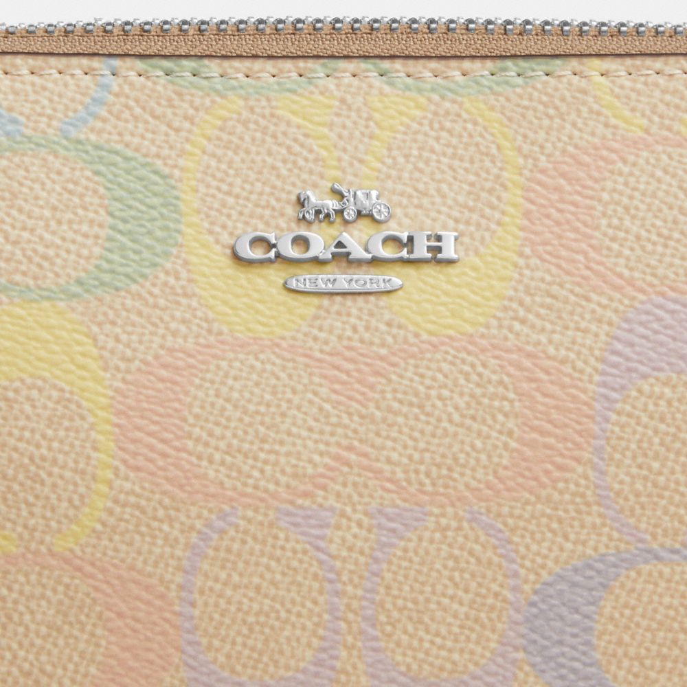 Coach Nolita 19 In Rainbow Signature Canvas Silver Sand Multi
