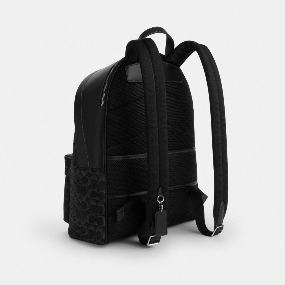 Coach Taylor Backpack In Signature Denim Silver Black