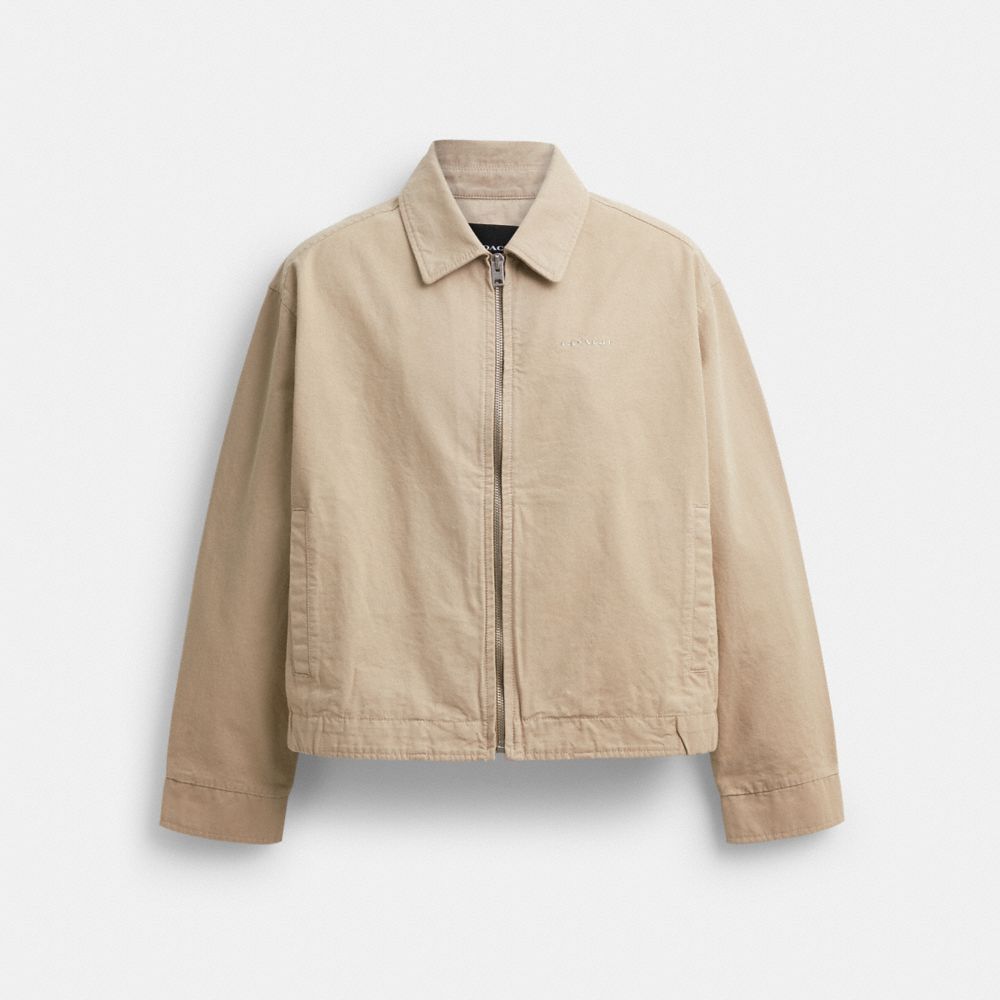 Coach Zip Up Blouson Jacket Dark Stone