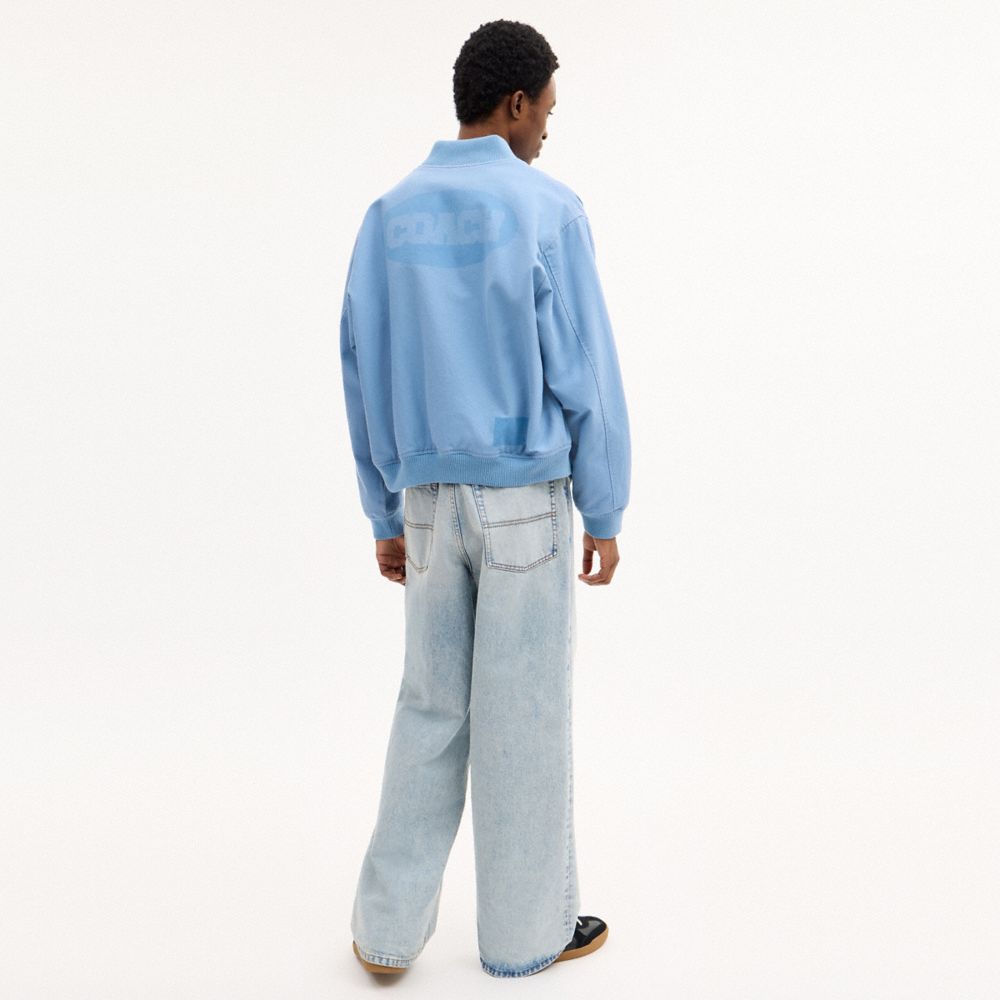 Coach Canvas Varsity Jacket Cerulean Light Blue