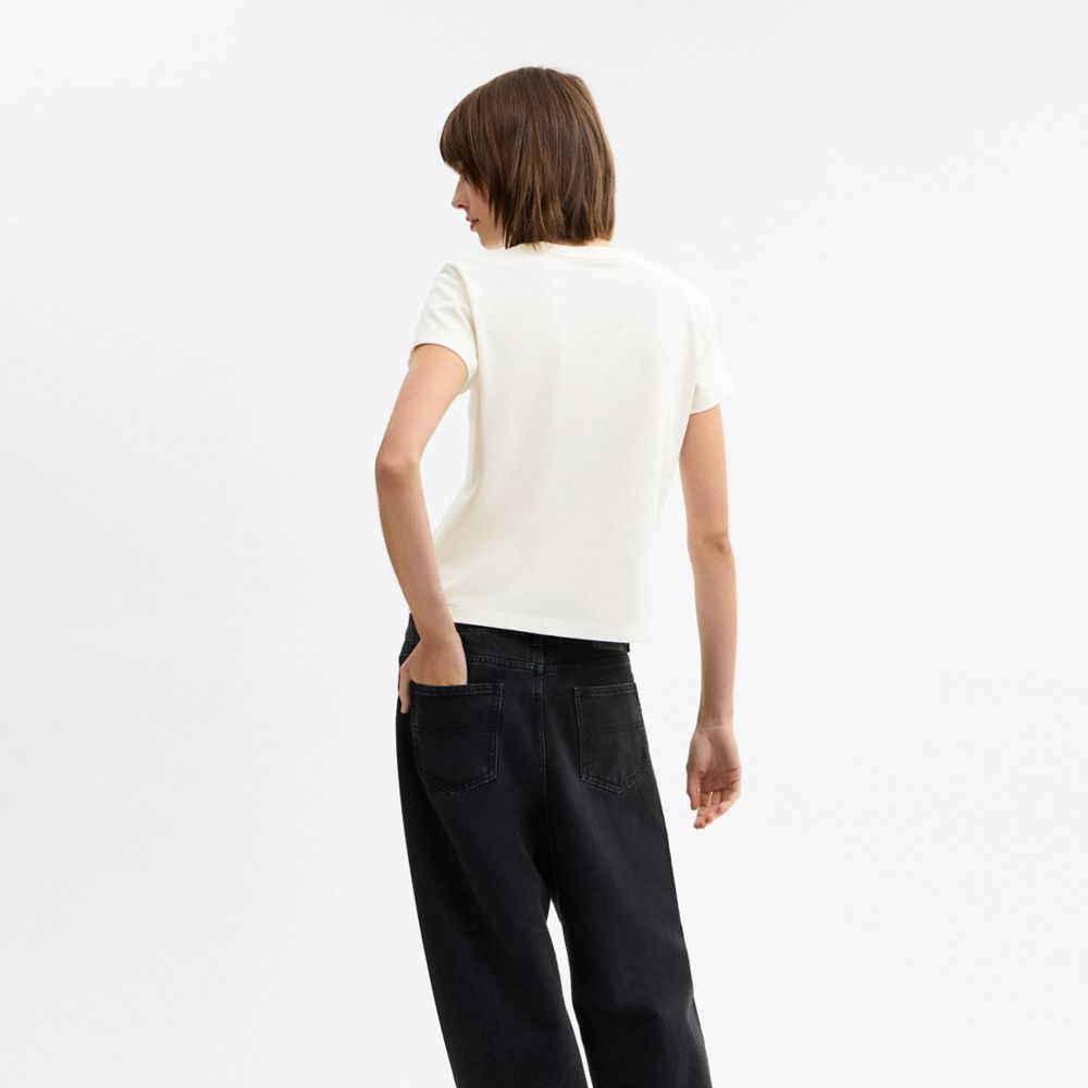 Coach Cat T Shirt In Organic Cotton Vintage Ivory