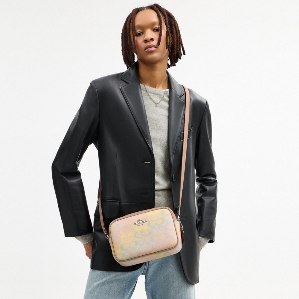 Coach Jamie Camera Bag In Rainbow Signature Canvas Silver Sand Multi