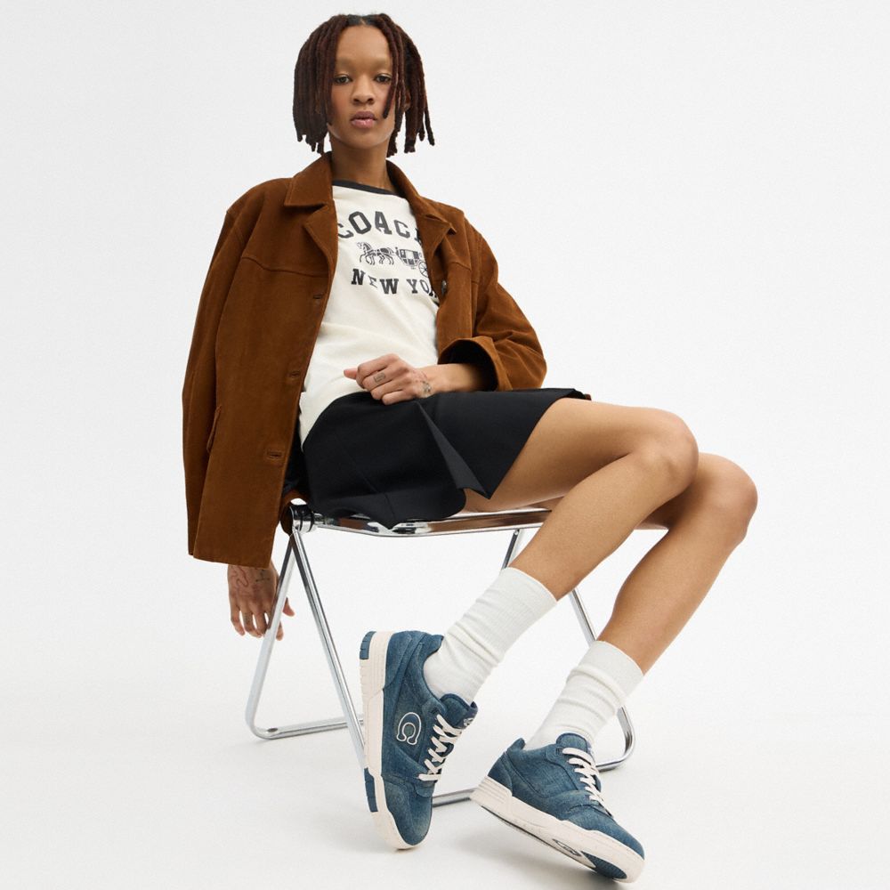 Women's Coach Soho Sneaker In Loved Denim Denim