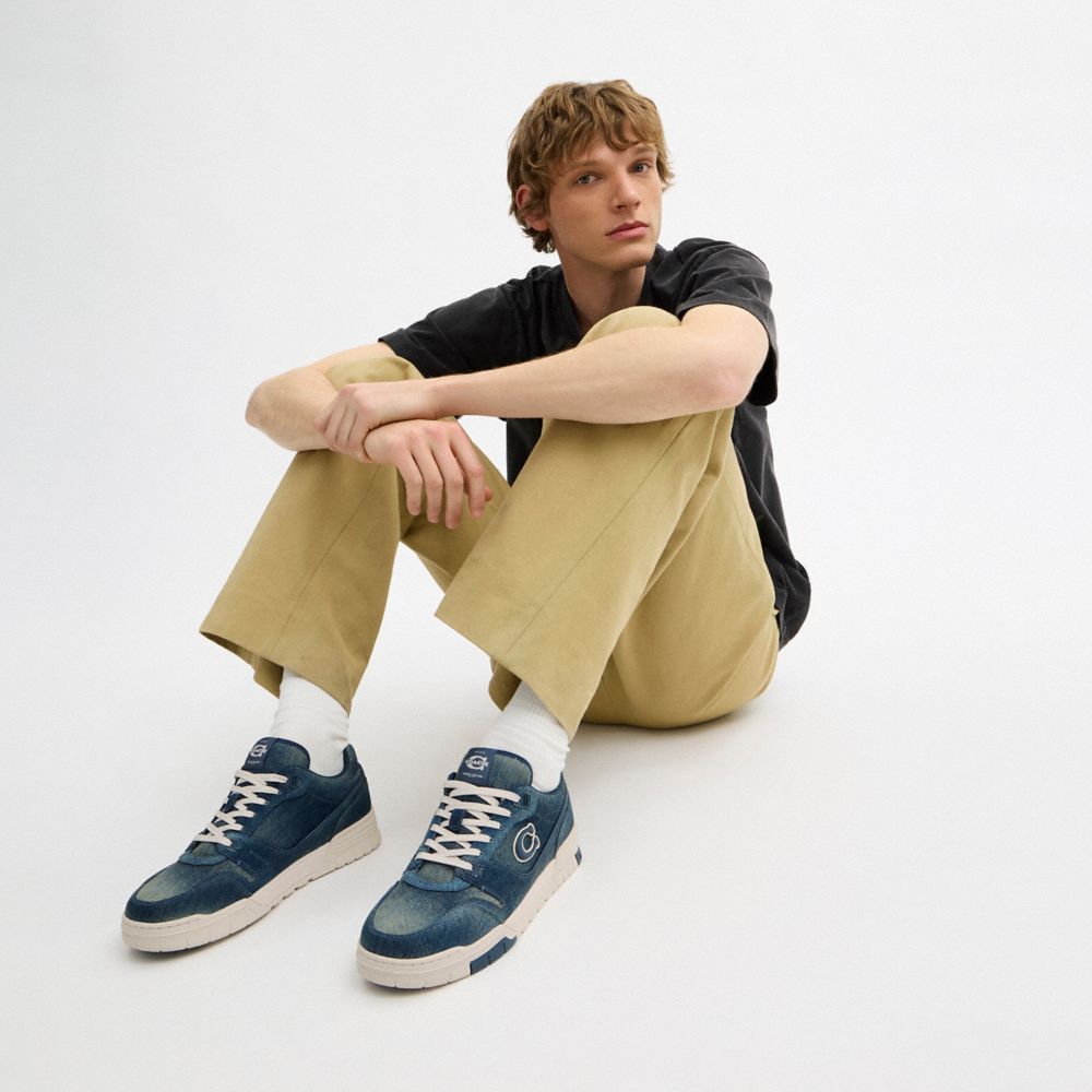 Men's Coach Soho Sneaker In Loved Denim Denim