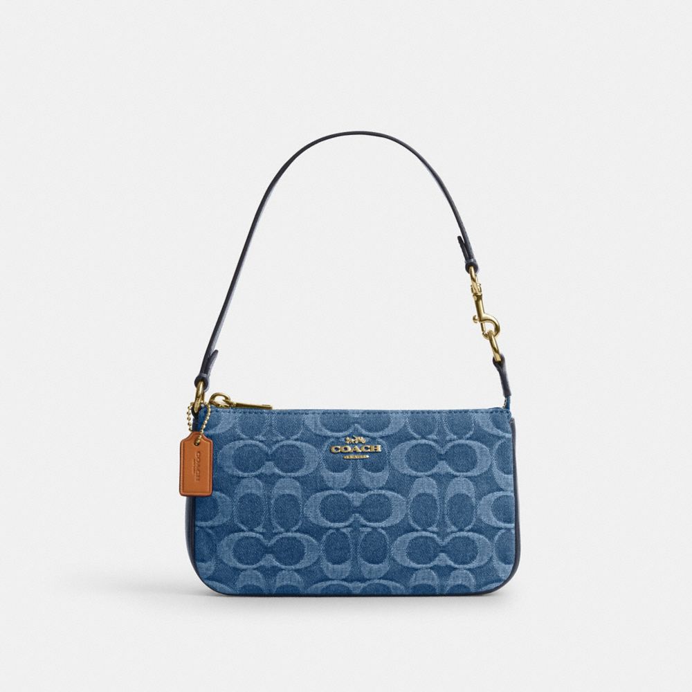 Coach Nolita 19 In Signature Denim Gold Indigo