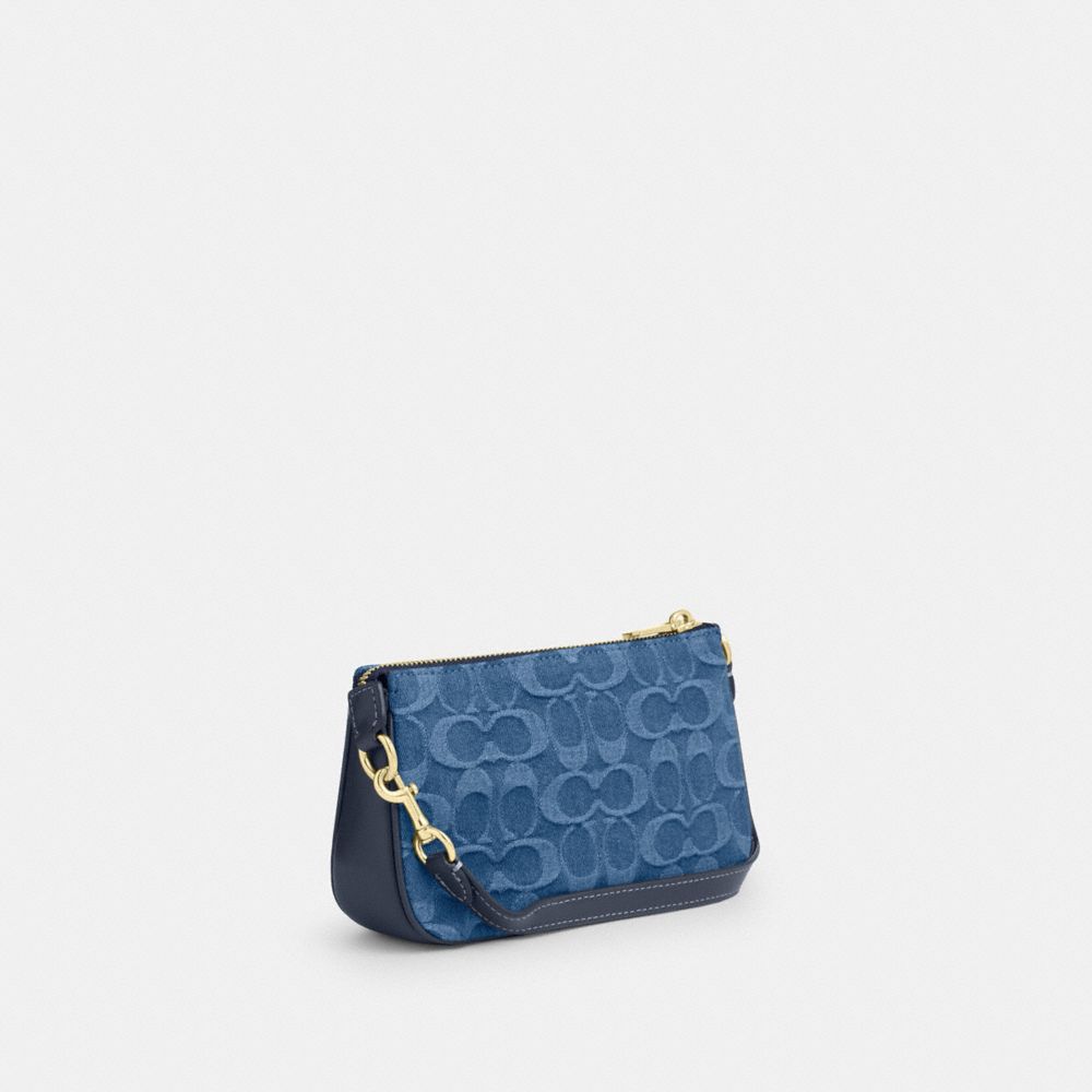Coach Nolita 19 In Signature Denim Gold Indigo