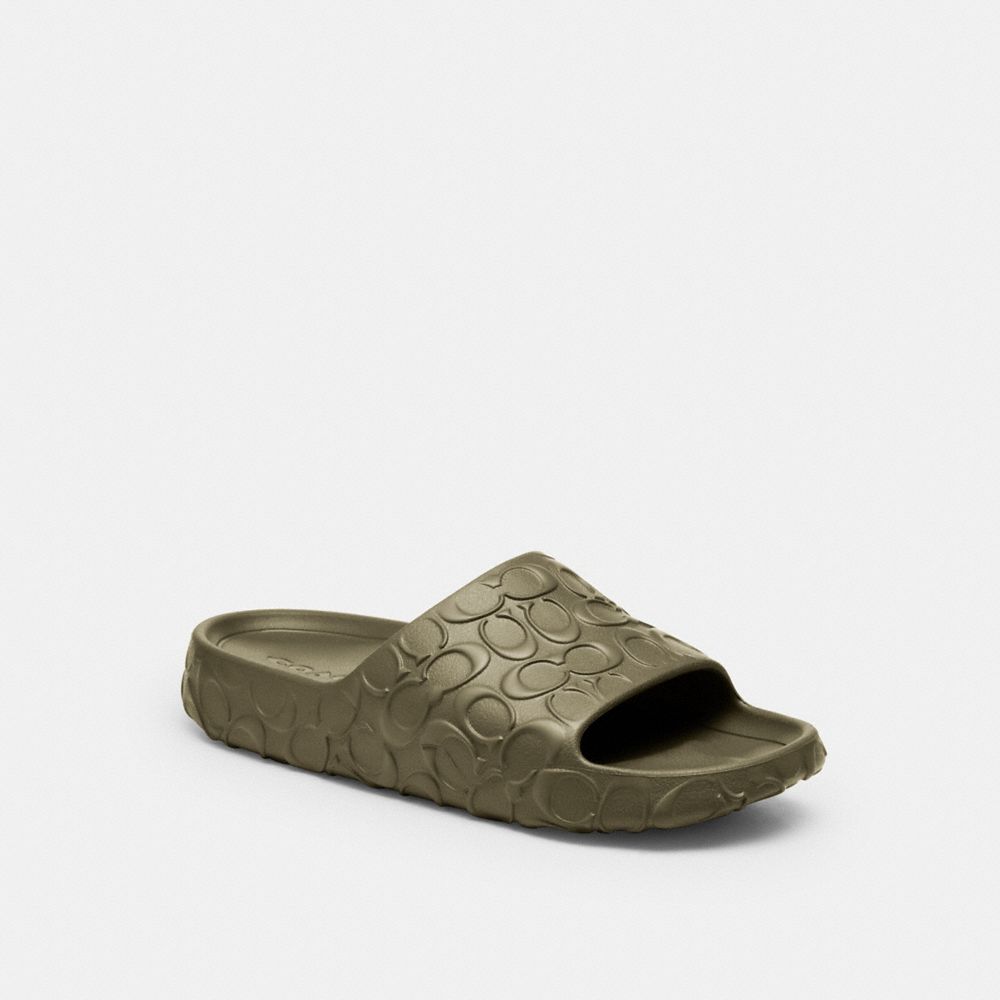 Men's Coach Bay Slide In Signature Army Green