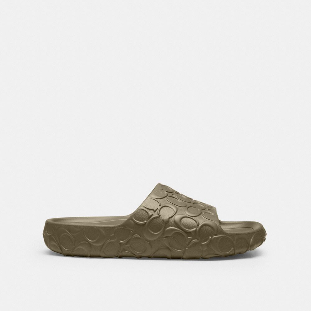 Men's Coach Bay Slide In Signature Army Green