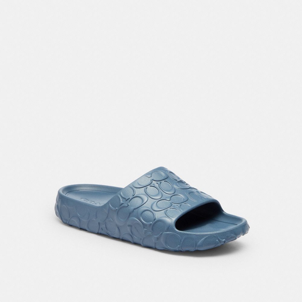 Men's Coach Bay Slide In Signature Light Denim