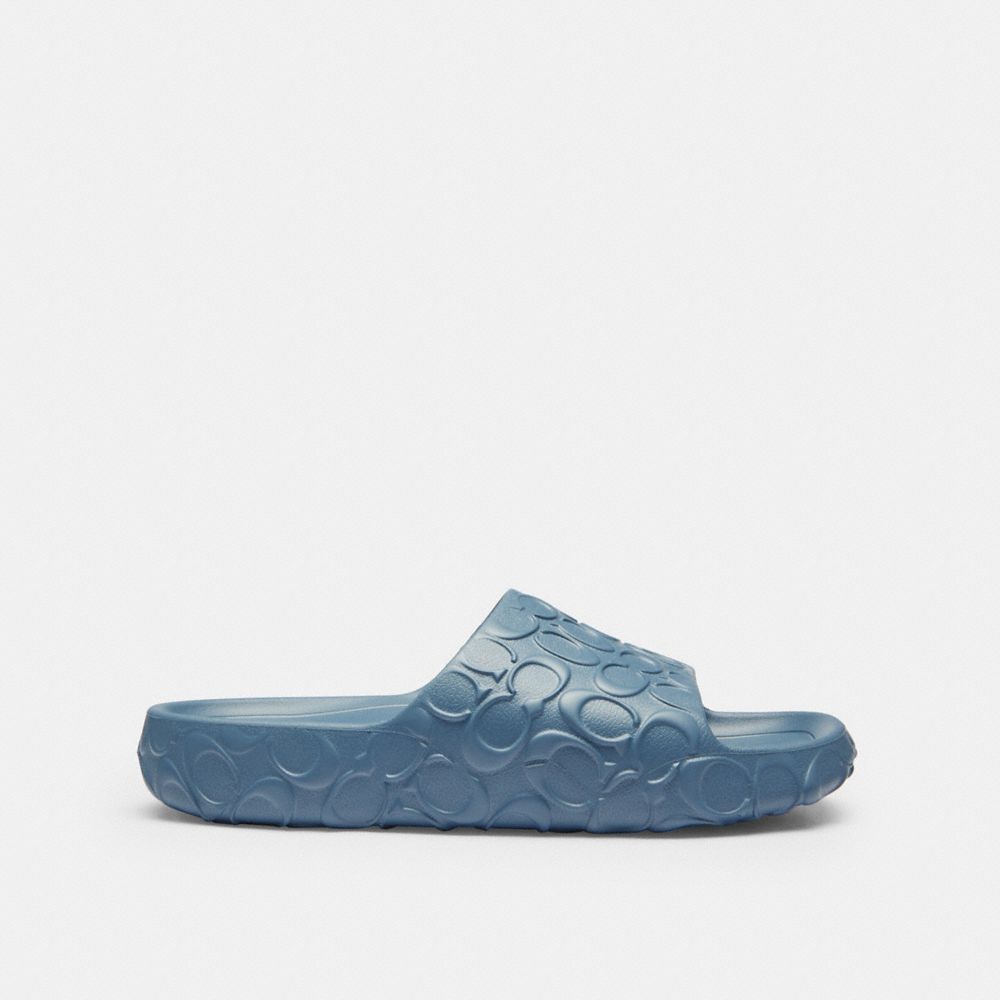 Men's Coach Bay Slide In Signature Light Denim