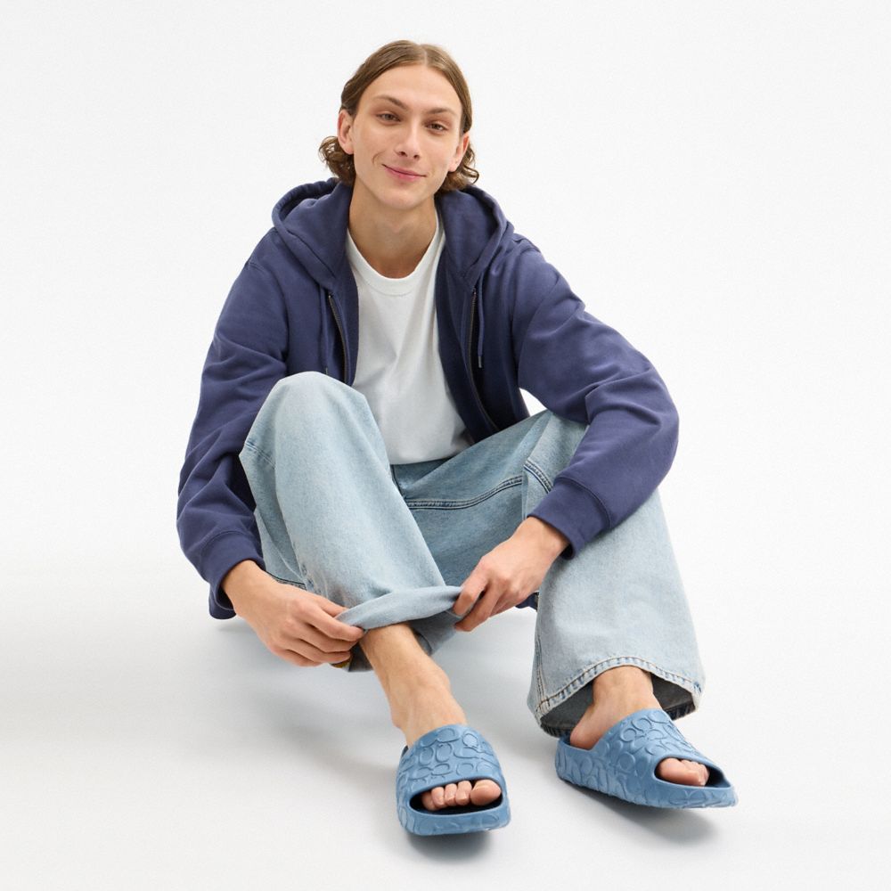 Men's Coach Bay Slide In Signature Light Denim
