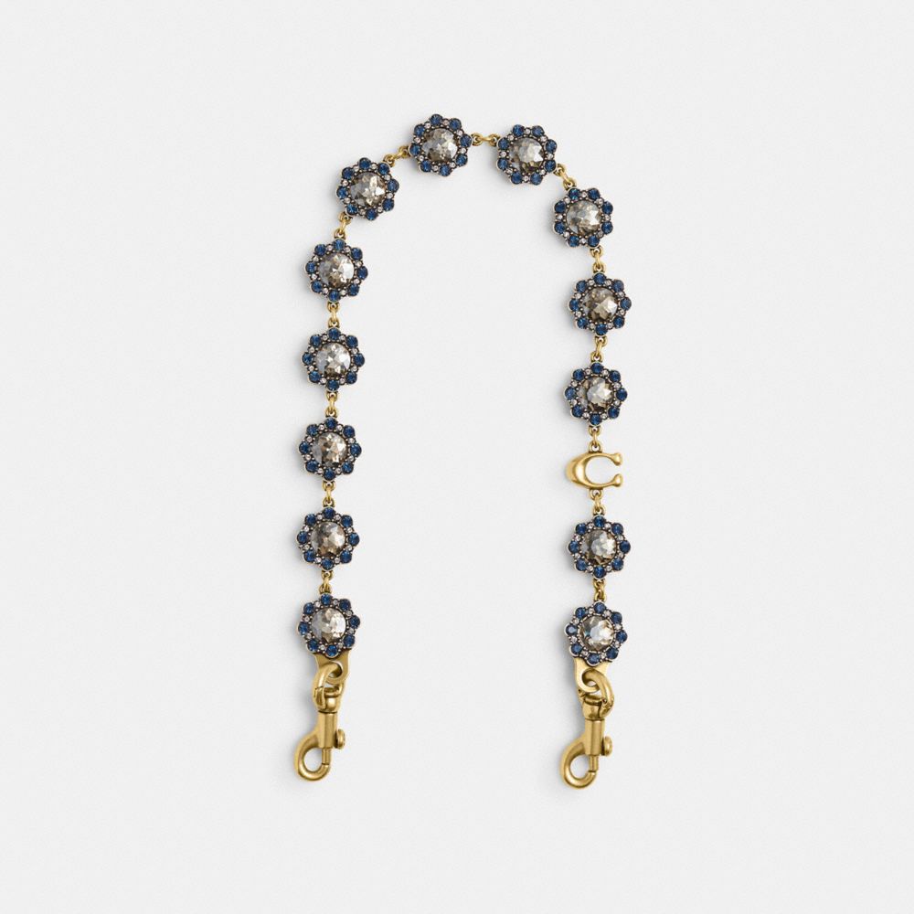 Coach Short Jewelry Chain Strap Brass Blue Multi