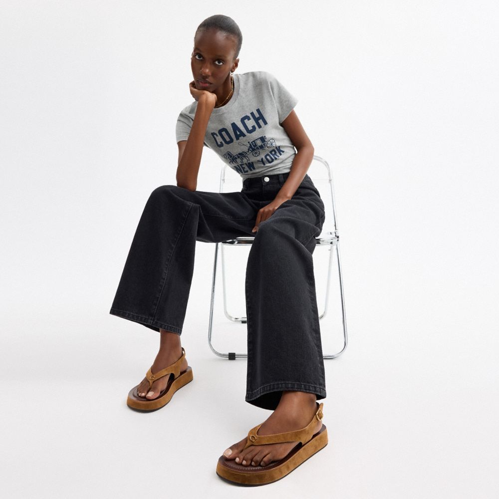 Women's Coach Sculpted C Platform Thong Sandal Coconut