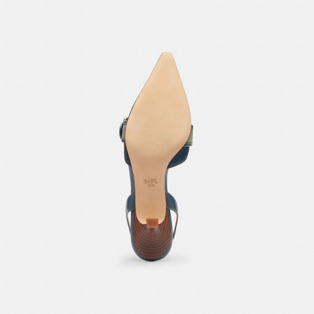 Women's Coach Margot Slingback In Loved Denim Dark Indigo