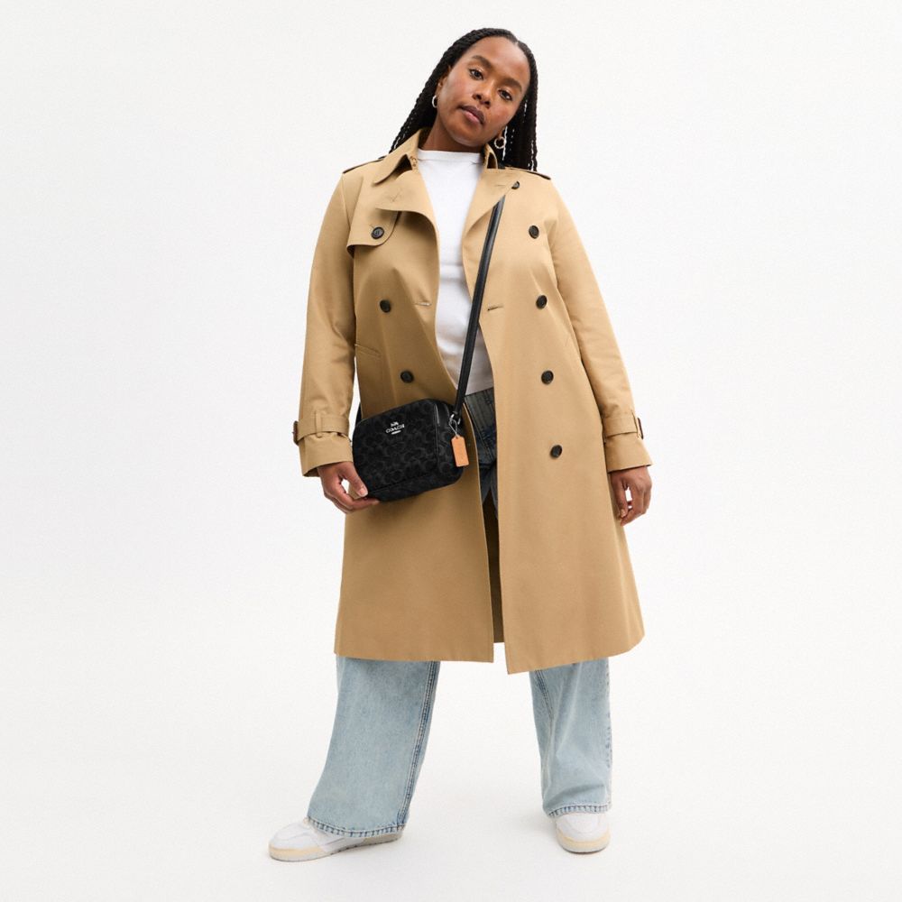 Coach Jamie Camera Bag In Signature Denim Silver Black