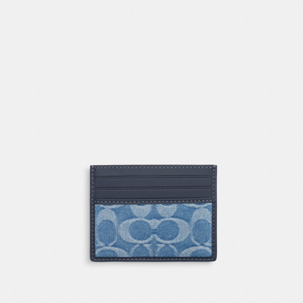 Coach Slim Id Card Case In Signature Denim Denim
