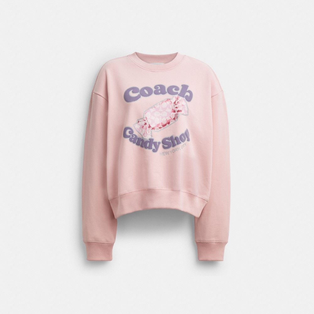 Coach Candy Shop Crewneck Sweatshirt Peach Skin