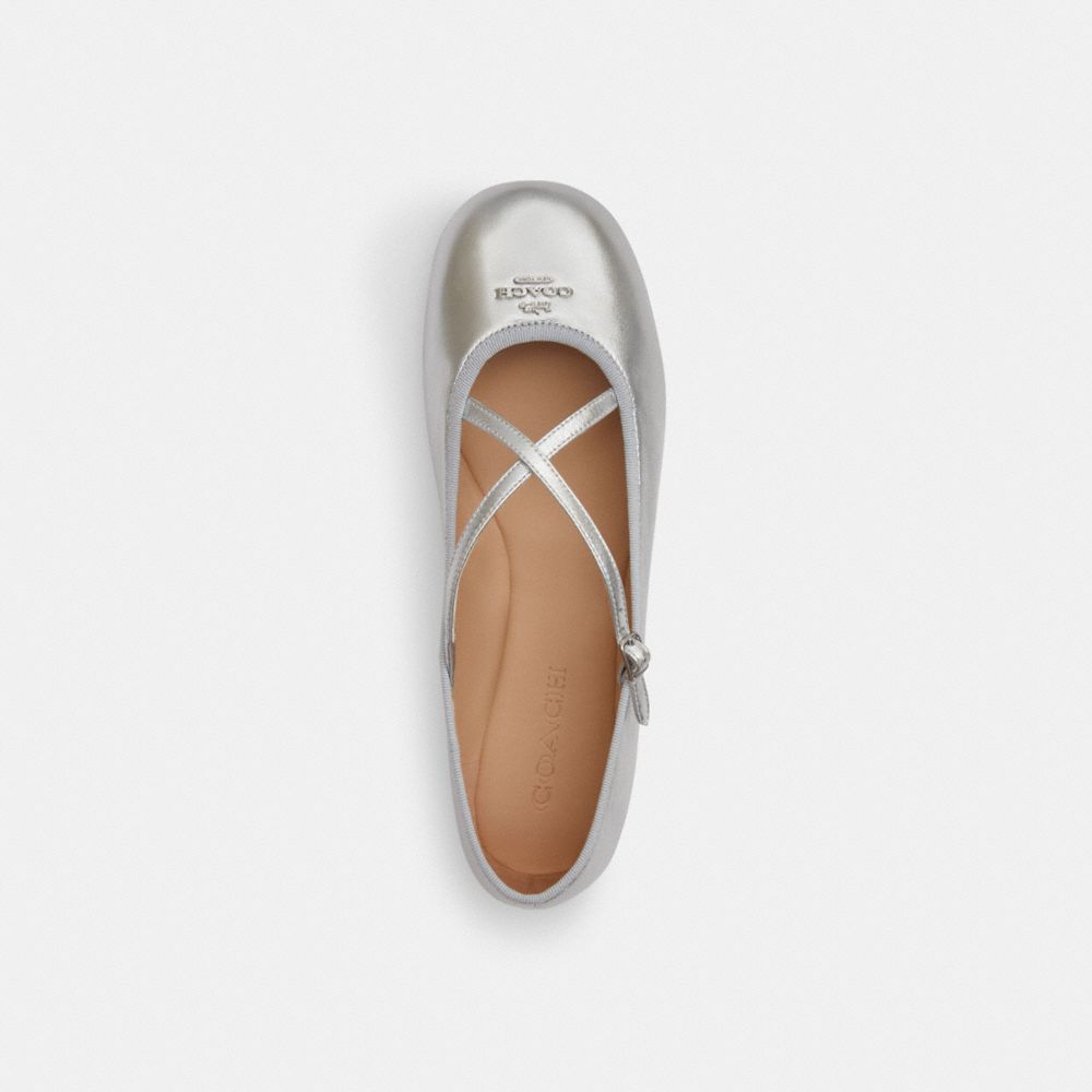 Coach Phoebe Ballet Flat Silver
