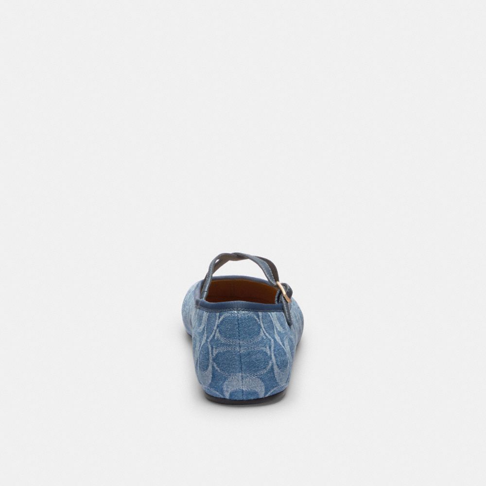 Women's Coach Phoebe Ballet Flat In Signature Denim Indigo