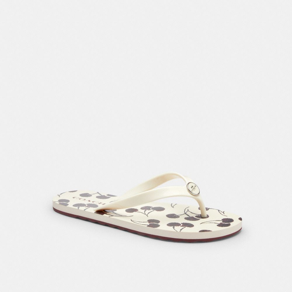 Women's Coach Zayn Flip Flop With Cherry Print Chalk Multi
