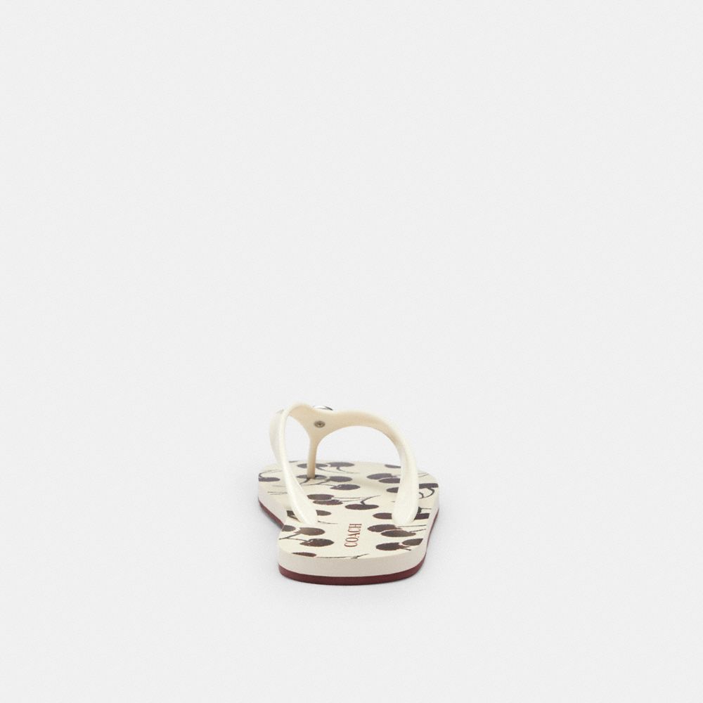 Coach Zayn Flip Flop With Cherry Print Chalk Multi