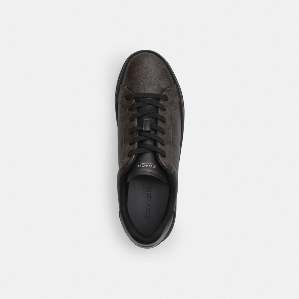 Coach High Line Sneaker In Signature Canvas Walnut & Black