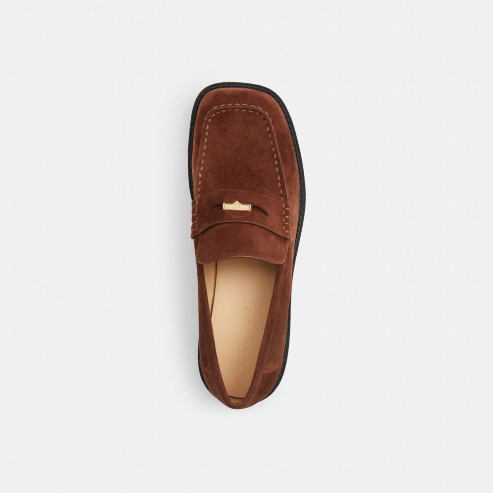 Coach Square Toe Loafer Vintage Brown