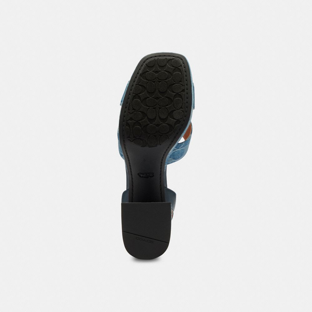 Women's Coach Block Heel Sandal In Signature Denim Indigo