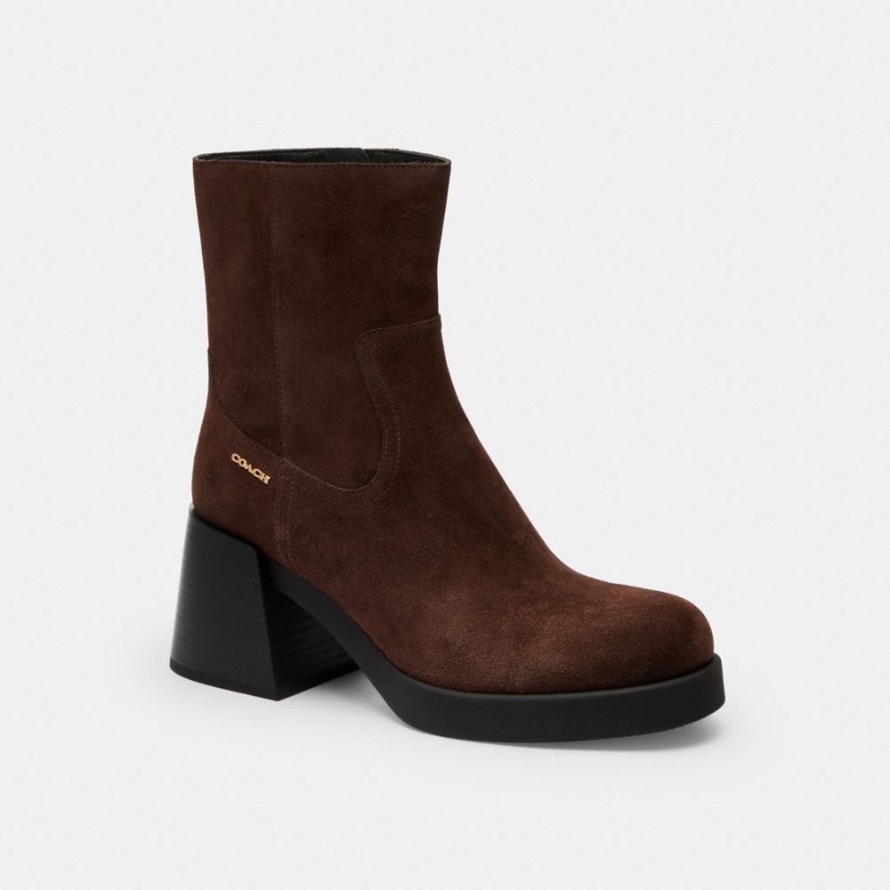 Women's Coach Block Heel Boot Maple