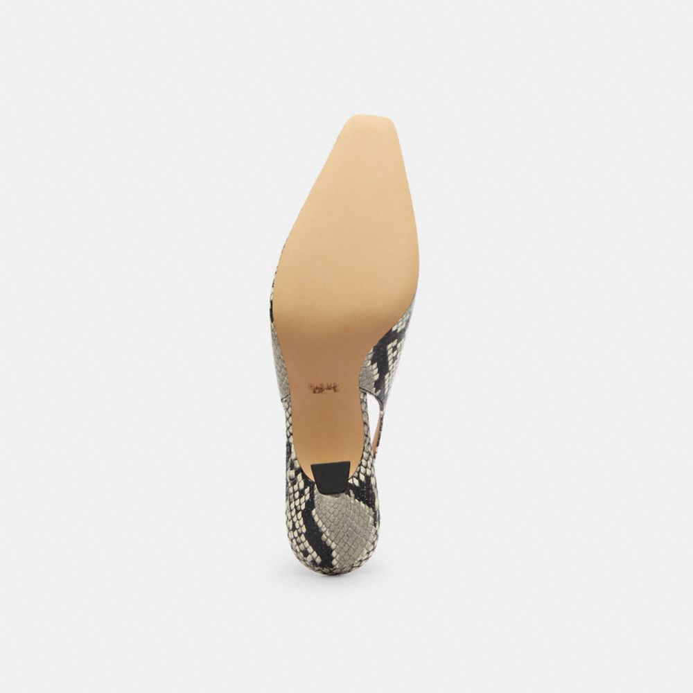 Women's Coach Slingback Heel With Snake Print Natural