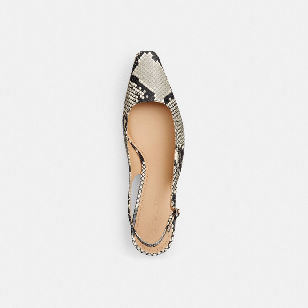 Women's Coach Slingback Heel With Snake Print Natural