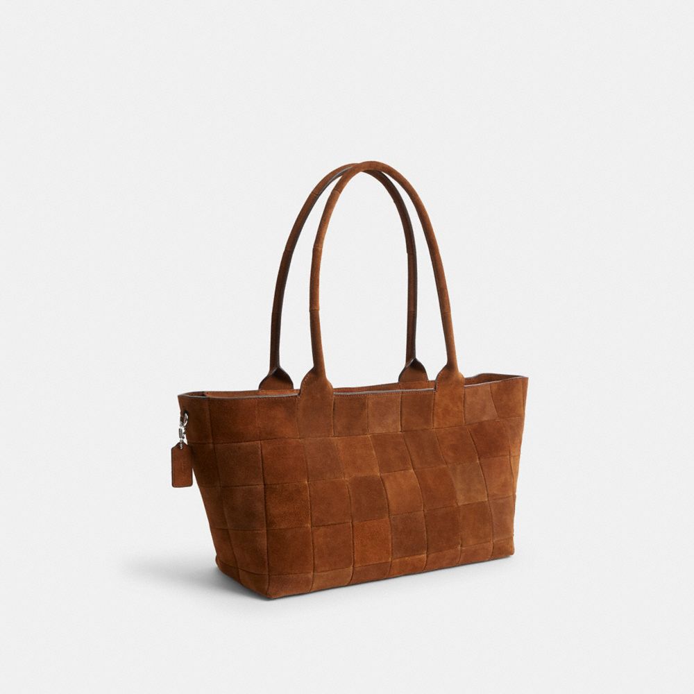 Coach Alter/Ego Large Tote Bag In Upcrafted Suede Warm Brown