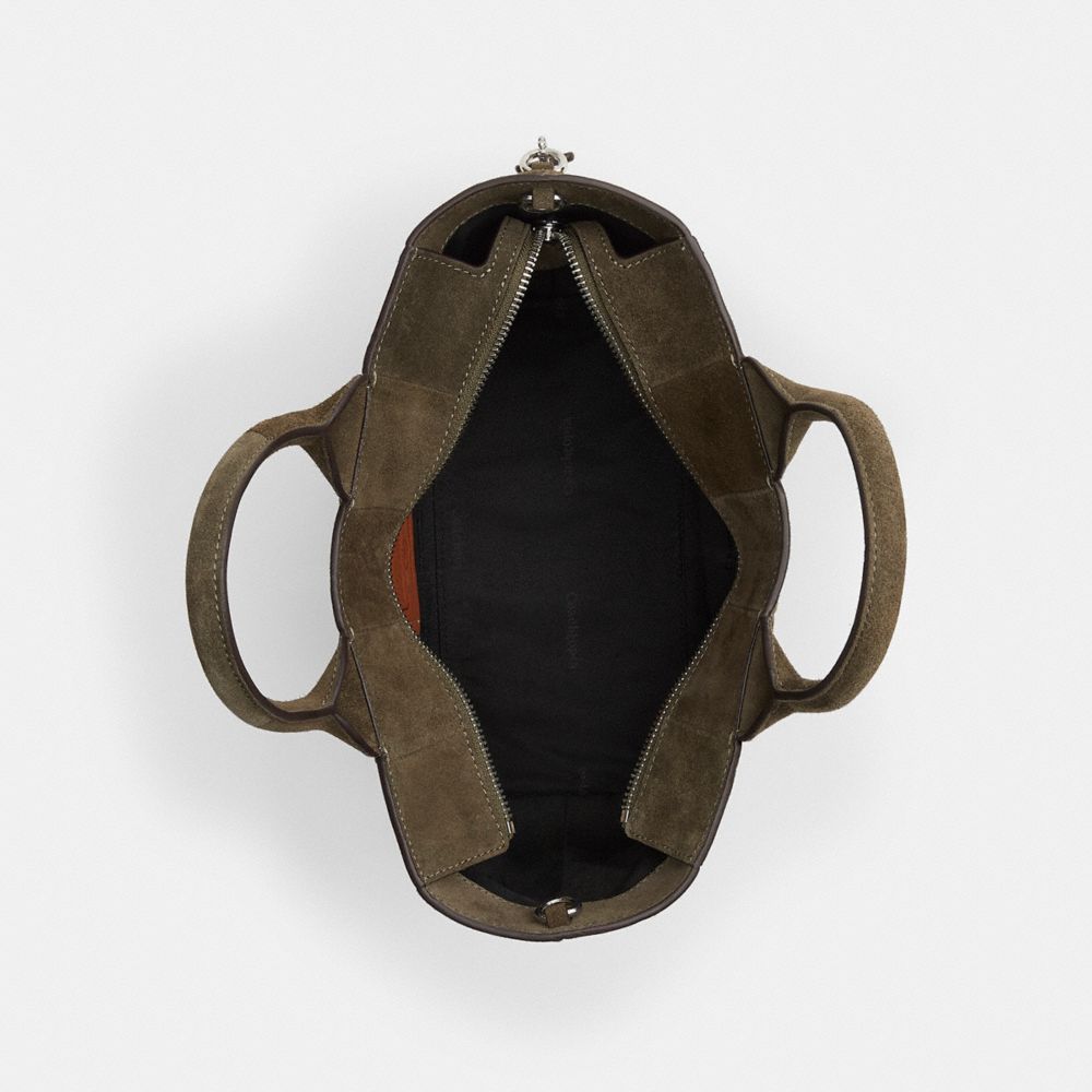 Coach Alter/Ego Small Tote Bag In Upcrafted Suede Olive Suede