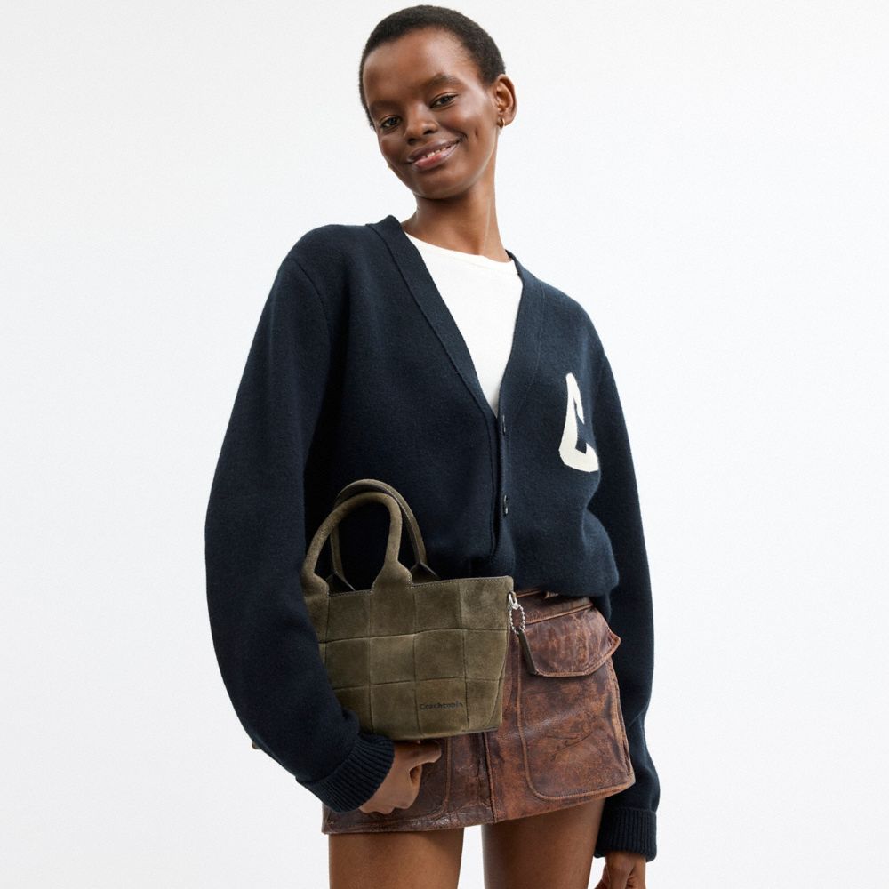 Coach Alter/Ego Small Tote Bag In Upcrafted Suede Olive Suede