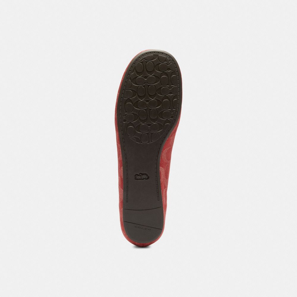 Women's Coach Phoebe Ballet Flat In Signature Denim True Red