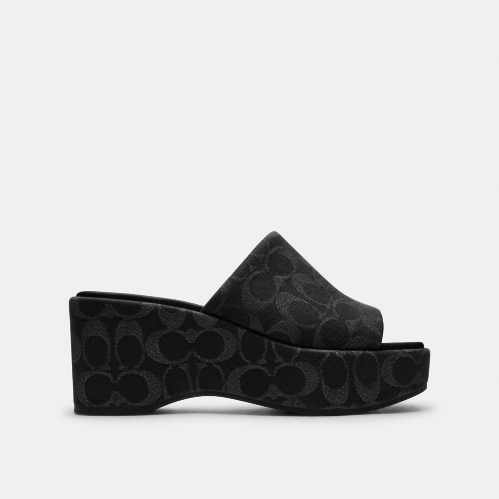 Women's Coach Phoebe Platform Sandal In Signature Denim Black