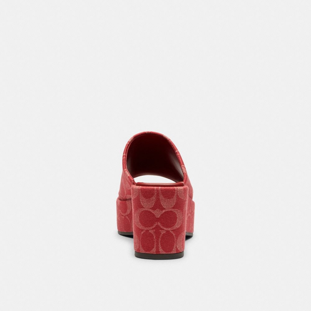 Women's Coach Phoebe Platform Sandal In Signature Denim True Red