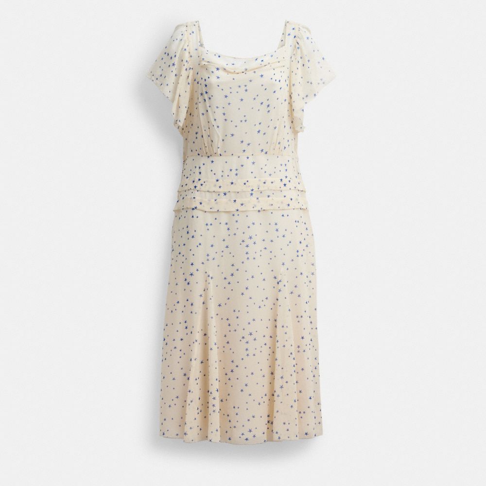 Coach Printed Star Dress Cream Multi