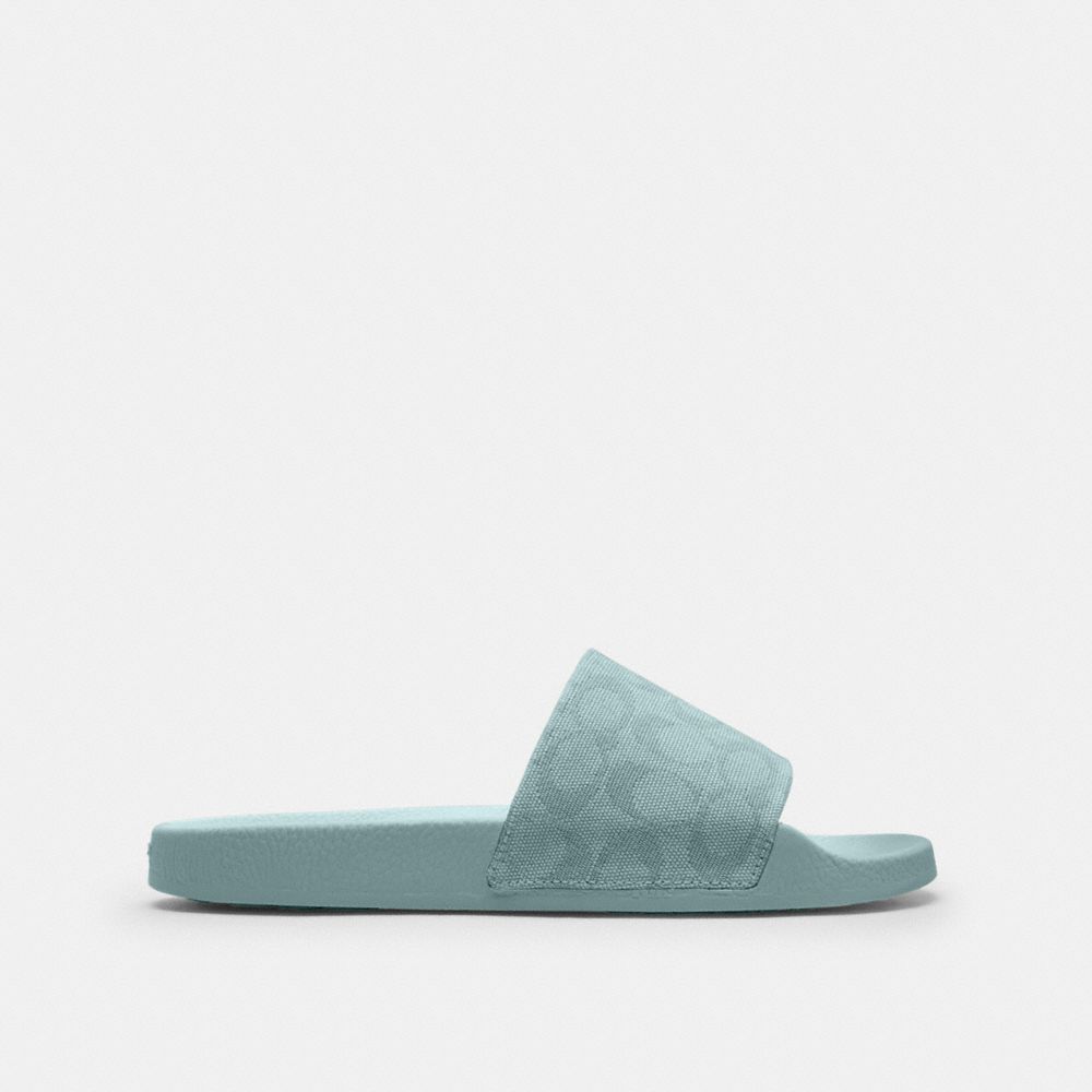 Women's Coach Udele Sport Slide In Signature Jacquard Canvas Sea Mist