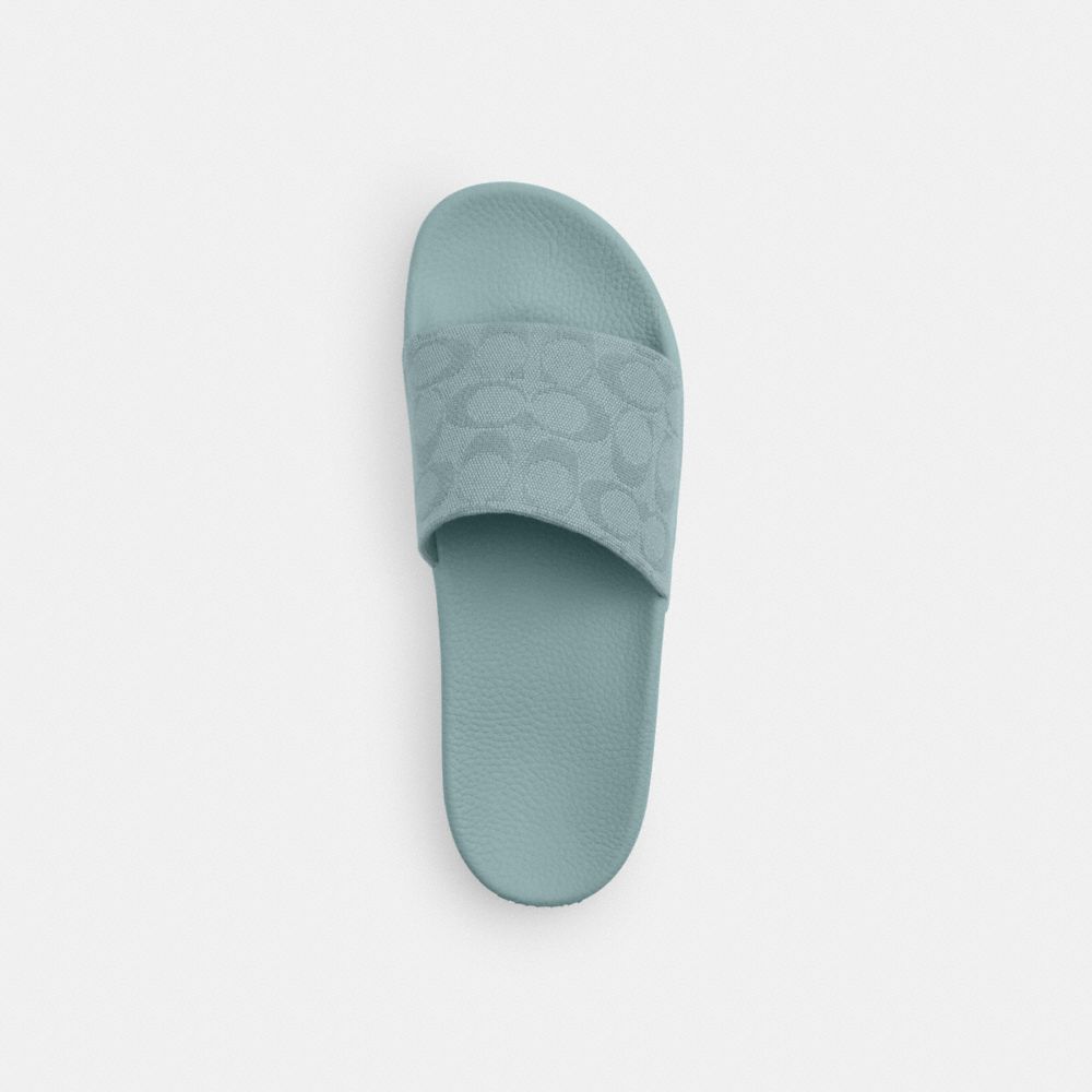 Women's Coach Udele Sport Slide In Signature Jacquard Canvas Sea Mist
