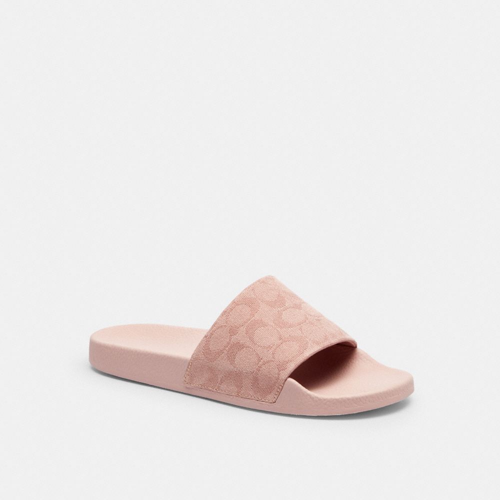 Women's Coach Udele Sport Slide In Signature Jacquard Canvas Carnation