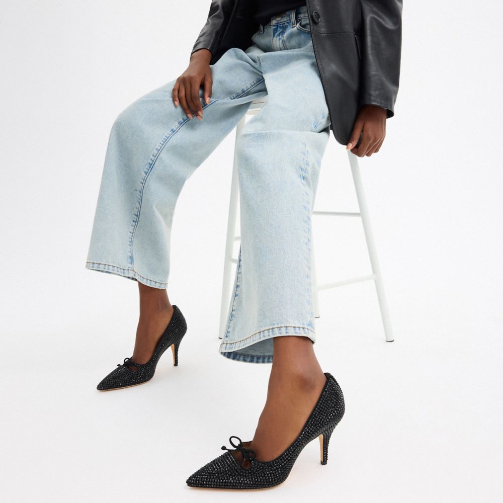 Women's Coach Pump With Crystals Black