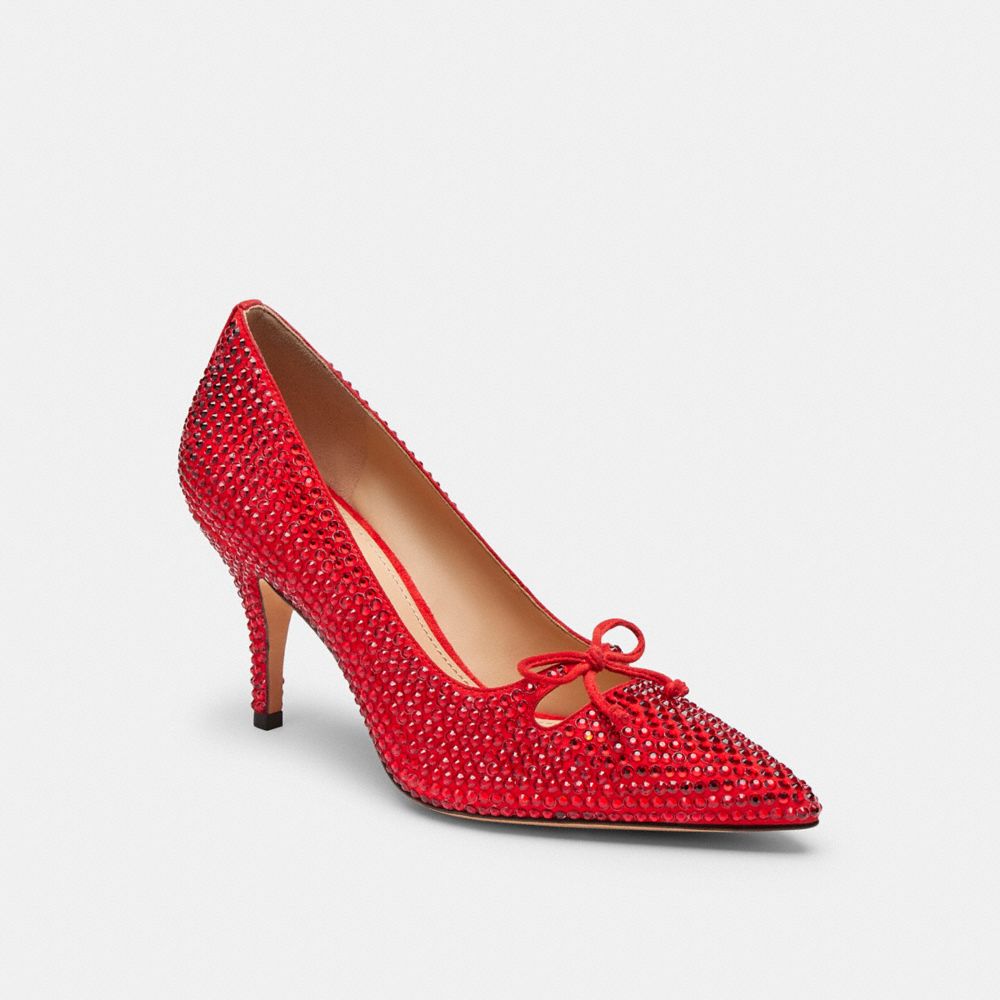 Women's Coach Pump With Crystals Bright Red