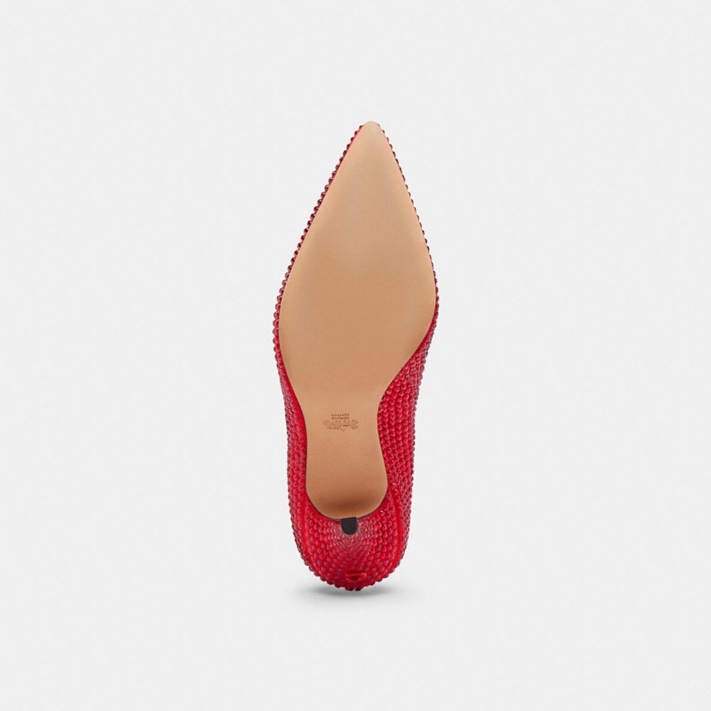 Women's Coach Pump With Crystals Bright Red