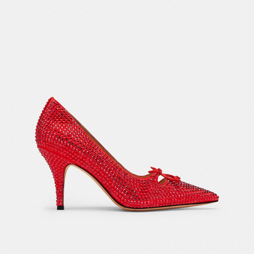 Women's Coach Pump With Crystals Bright Red