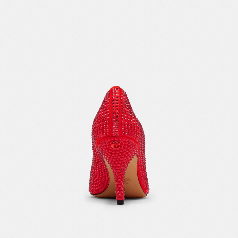 Women's Coach Pump With Crystals Bright Red