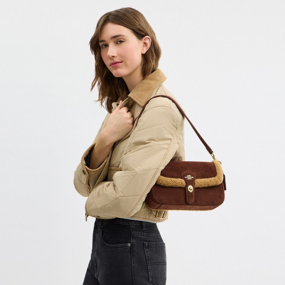 Coach Hadley Shoulder Bag Gold Vintage Brown Multi