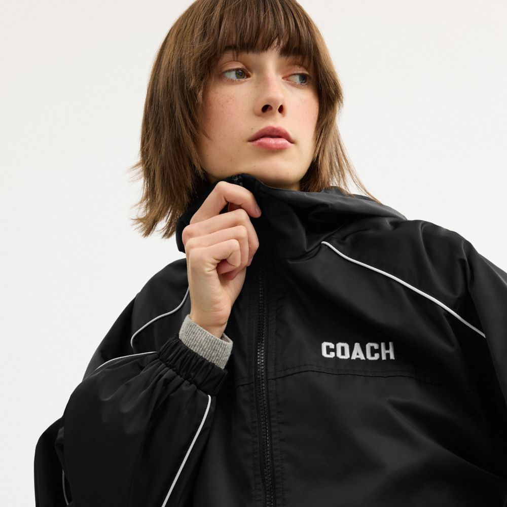 Coach Windbreaker In Recycled Polyester Black