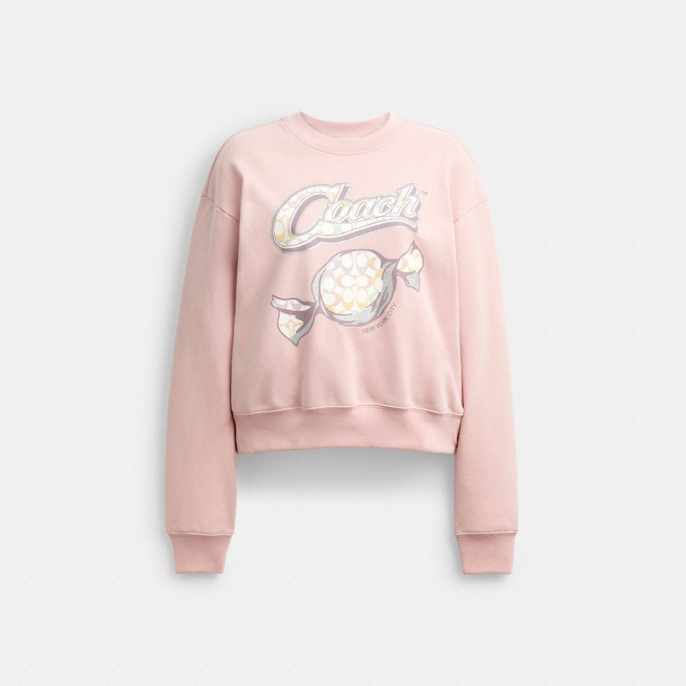 Coach Candy Crewneck Sweater Pink
