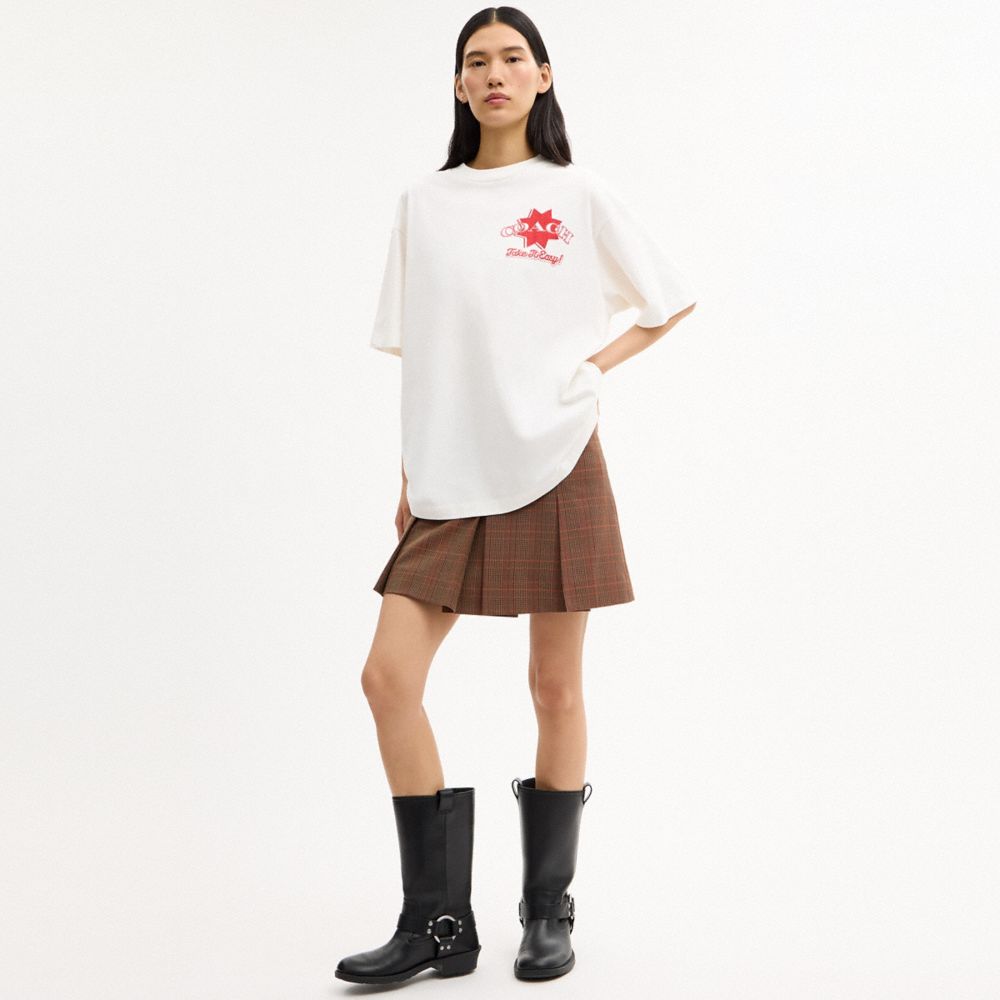 Coach Pizza Relaxed T Shirt In Organic Cotton Vintage Ivory